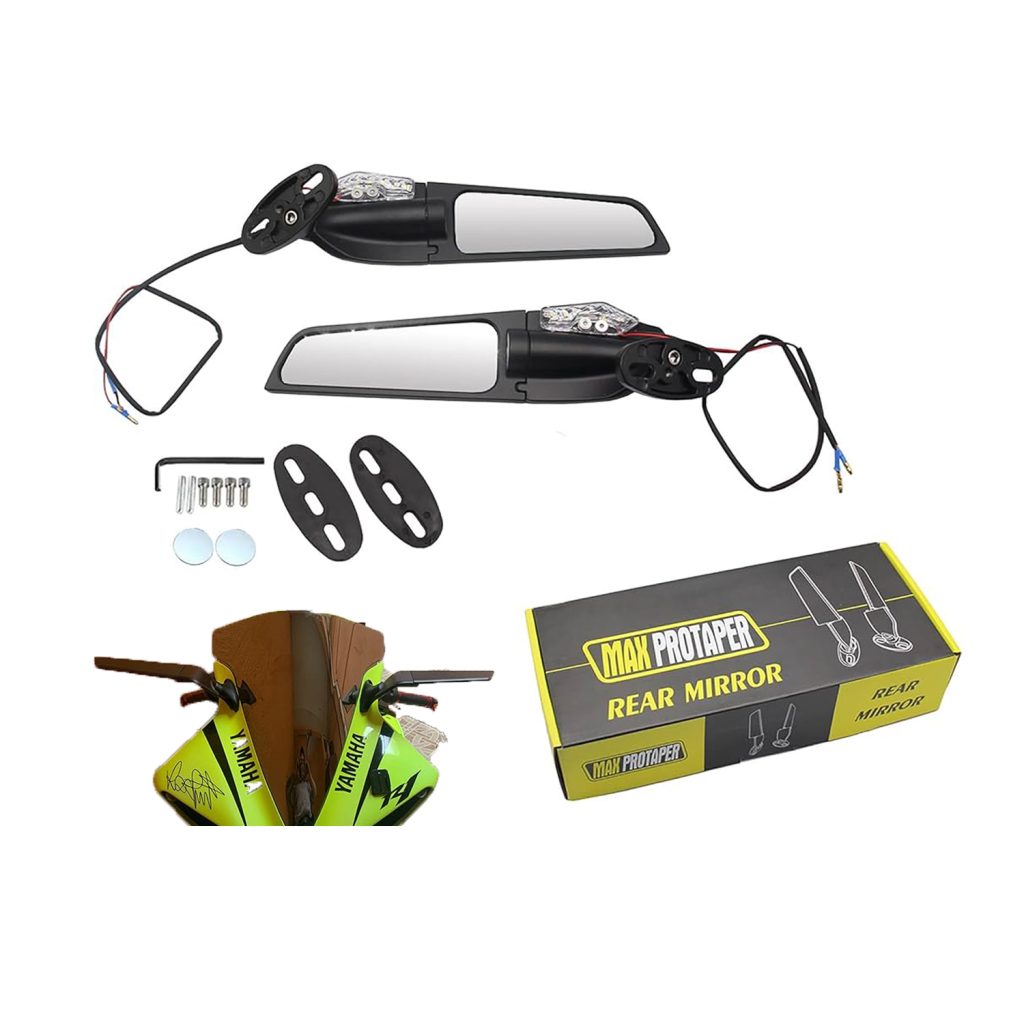 Max Protaper Wing Rearview Motorcycle Mirrors Adjustable Rotating Side