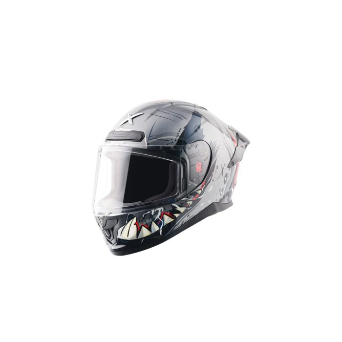Axor Saber Savage Black Grey Athena Full Face Helmet