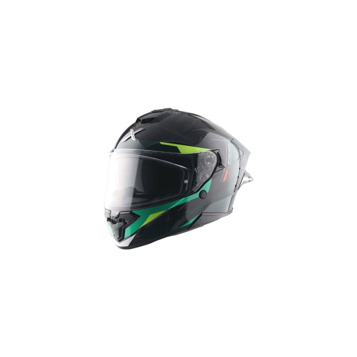 Axor Brutale Kryptic Dual Spoiler Black Green Full Face Helmet