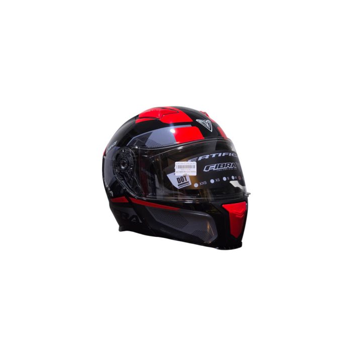Fibra Tera Duo Motorcycle Helmet by NZI - Modular Convertable Face - Chroma Black Antracite Red