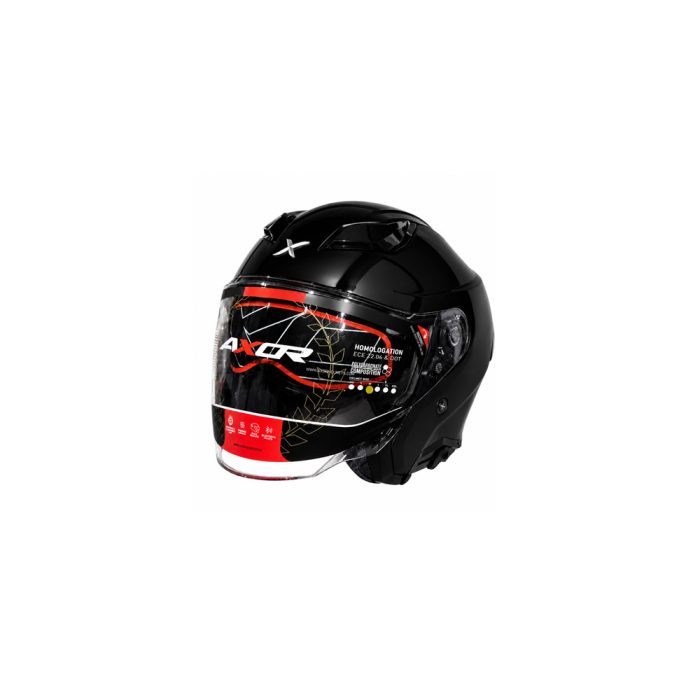 Axor Kylo Solid Gloss Black Grey Half Face Helmet