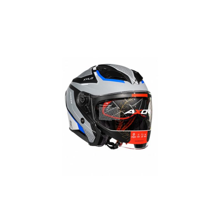 Axor Kylo Bliss Black Grey Blue Half Face Helmet